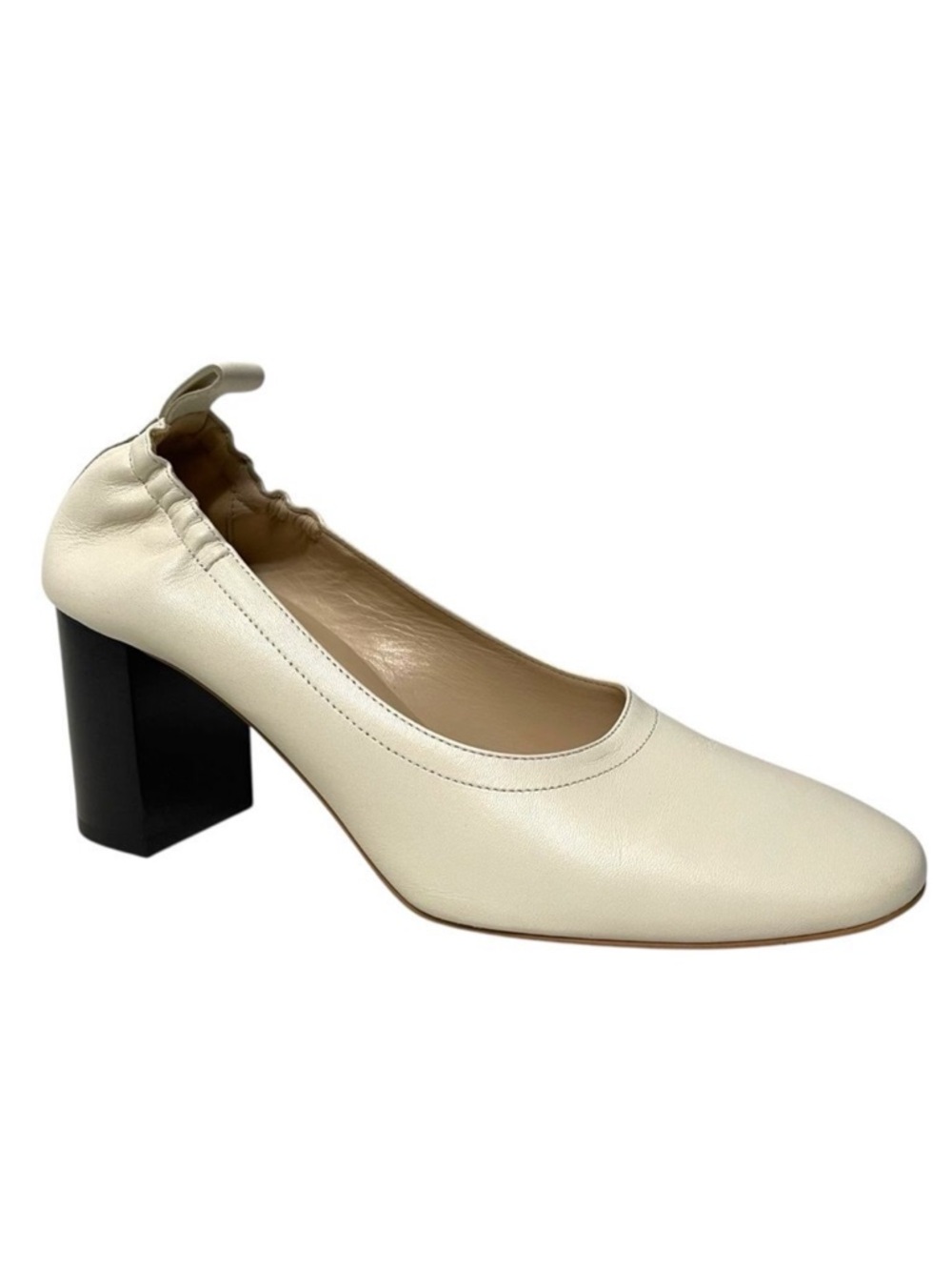 NWOB EVERLANE The Day High Heel in Bone Leather 7